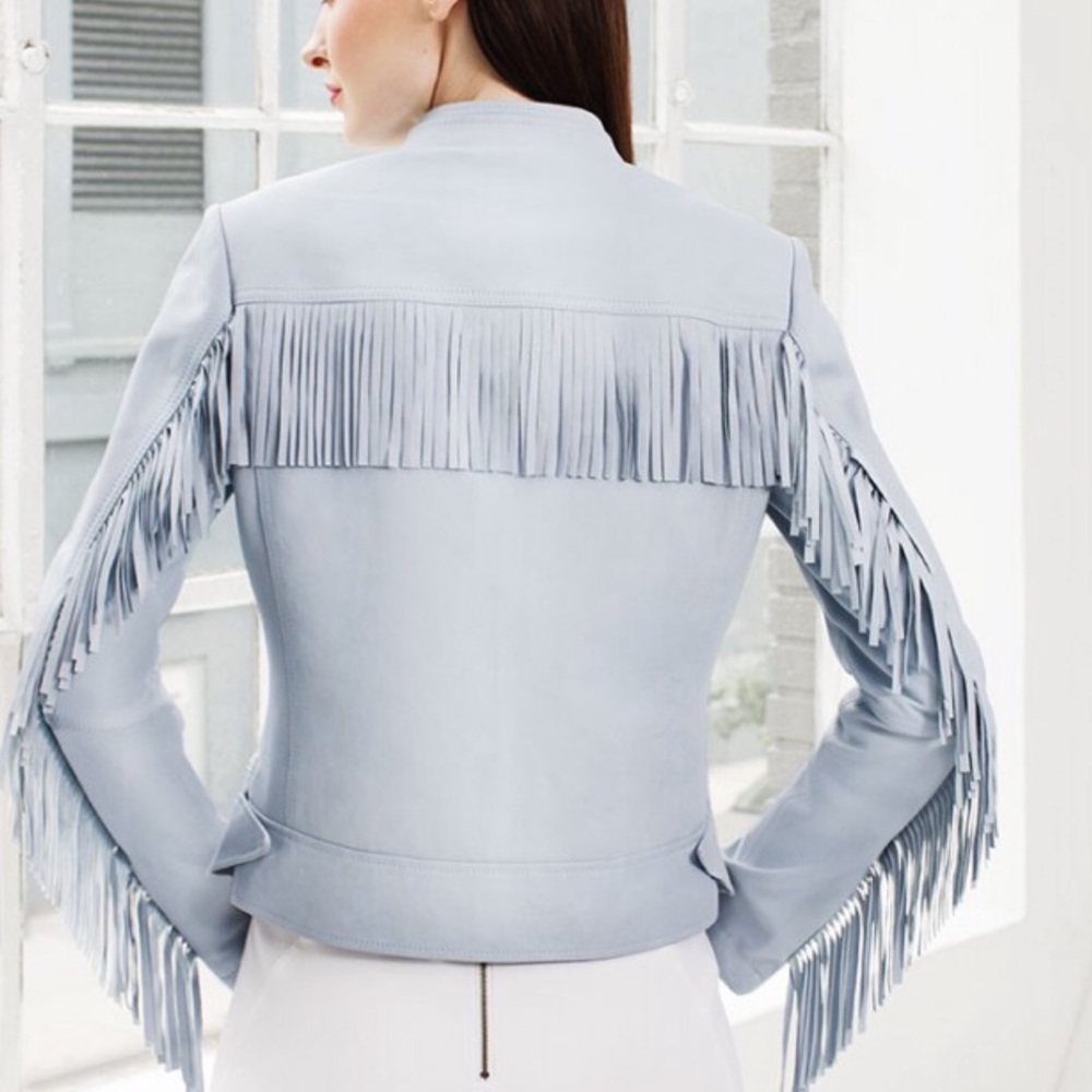 The “CHERI” fringe jacket!! 100% leather -NWT